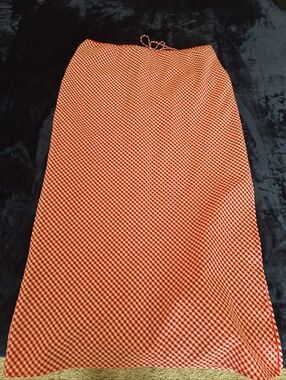 Wild Fable Red and White Gingham Maxi Skirt Size L